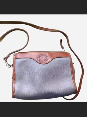 Coldwater Creek Two-Tone Gray and Brown Leather Crossbody